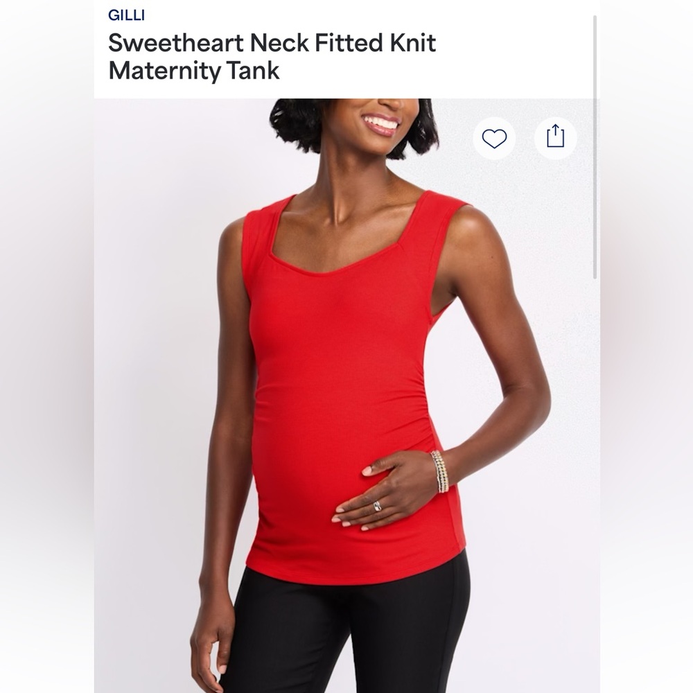 Gilli Red Sweetheart Neck Tank Top